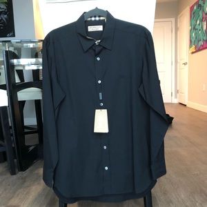 Burberry Stretch Cotton Poplin Button Down Shirt